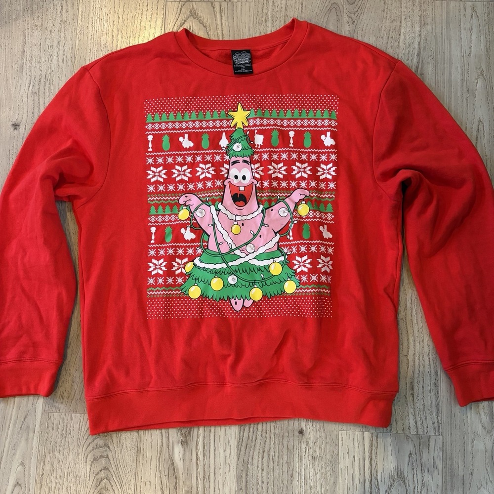 SpongeBob SquarePants Light-Up Patrick Christmas Ugly Sweatshirt‎ Size XXL NWOT